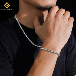 Luxury Classic Unisex White Gold 3mm 4mm Sterling Silver S925 Hip Hop Lab Grown Diamond Tennis Bracelet With IGI Certificate - Product Image 6