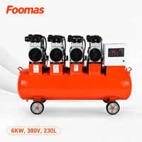 Compresseur d'air industriel stationnaire à double cylindre, à piston lubrifié silencieux, refroidi par air, 8 MPa, 380 V