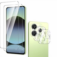 Natbok 2+2 Pièces Verre Trempé Dureté 9H Redmi Note 14 4G Anti-Traces de Doigts Protections de Caméra Arrière [Sans Bulles]
