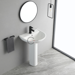 Lavabo colonne basique abordable, moderne et minimaliste pour salle de bain - Product Image 4