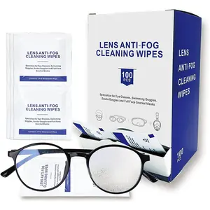 OEM/ODM Lunettes pré-humidifiées personnalisées Lentilles de nettoyage de lunettes Lingettes humides anti-buée pour lunettes