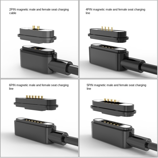 Pogopin Waterproof Pogo Pin Magnetic Connector Brass Material for Medical Equipment Industrial PCB Power Charging Cable