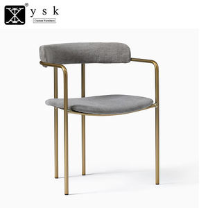 Mobilier moderne pour hôtel Chaise Design US Low Tax Or en <span class=keywords><strong>acier</strong></span> inoxydable Tissu Cuir <span class=keywords><strong>Fauteuil</strong></span> pour café YSK-34 - Product Image 6