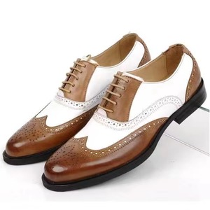 Large Size 38-47UK <b>Pointed</b> Toe Men's Business Dress Shoes Carved Colored Design Lace-Up Closure Breathable Anti-Slip Lightweight - Product Image 1