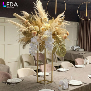 LEDA Wedding Event <b>Party</b> <b>Table</b> Decor Modern Basic Model Gold Stainless Steel Square Metal Flower Stand - Product Image 1