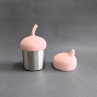 Gobelet réutilisable pour enfants en acier inoxydable de 7 oz, sans BPA, de qualité alimentaire, avec couvercle en silicone, très vendu