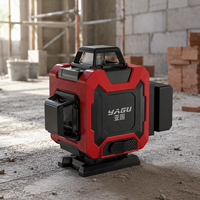 Laser Level Tripod Garis Silang Hijau 16 Garis Self-Leveling Akurasi 1mm 4x3604D dengan Remote dan Kotak Penyimpanan Tahan Lama untuk Konstruksi dan Rumah