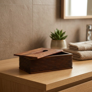 Boîte à mouchoirs en bois artisanale de luxe, porte-mouchoirs en bois massif, distributeur de serviettes rustique naturel, décoration pour la maison, l'hôtel et le restaurant - Product Image 2