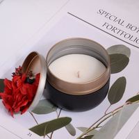Oem Anpassung Private Label Aroma therapie getrocknete Blume Zinn Kerze Vegan handgemachte Hochzeits bevorzugungen Geschenke Gast Kerzen fabrik