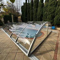 Modernes Schwimmbad-Glashaus Wintergarten Mobiler Abnehmbarer Sonnenraum mit Hoher Lichtdurchlässigkeit