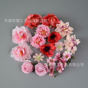 Kit de matériaux pour fleurs artificielles Dongchen Crafts, type D, fleurs en soie blanches, roses, rouges, violettes, oranges, vertes, bleues, 10 cm et moins. - Product Image 2