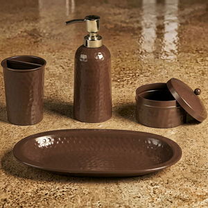 Ensembles d'accessoires de salle de bain modernes en métal martelé à la main, quatre pièces, pour usage hôtelier, décoration de table - Product Image 1