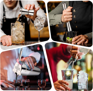 Kit d'outils de barman OUYADA, fabrication directe, ensemble de barware, <span class=keywords><strong>shakers</strong></span> Boston en acier inoxydable de 700 ml, <span class=keywords><strong>bar</strong></span> à cocktails avec support en bois de bambou - Product Image 6
