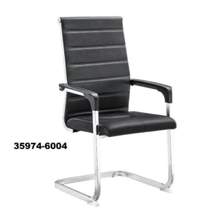 Silla ejecutiva moderna de cuero para visitas con reposabrazos fijos para sala de reuniones de oficina y asientos para invitados - Product Image 6