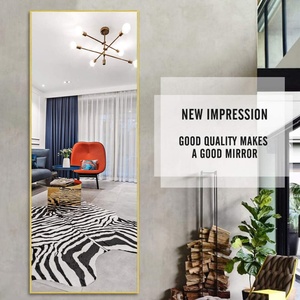 Custom Gold & Black Aluminium Frame <b>Stand</b> for Large Decorative Glass Full-Length <b>Floor</b> <b>Mirror</b> - Product Image 5