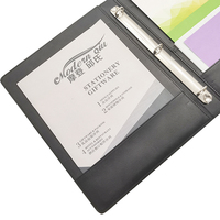 Portafolio de Negocios A4 con Logotipo Personalizado, Bolsa para Documentos de PU con Carpeta de 3 Anillos para Material de Oficina o Uso Escolar