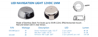 Feu de navigation LED marin Xiamen Sunshine SS 12VDC 1NM étanche pour bateau/yacht/kayak/accessoires de bateau