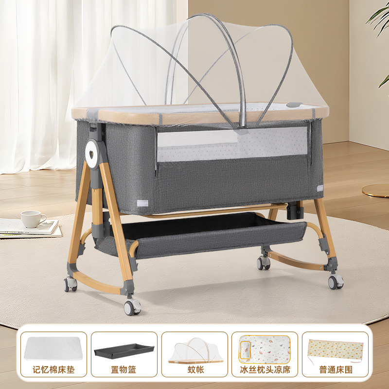 Aluminum alloy-gray wood grain-mattress base mosquito