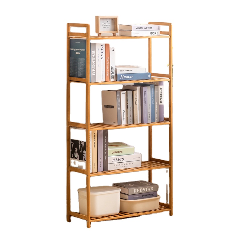 Floor-standing Simple Bookshelf Children's Student Storage Racks Bamboo Creative Bookcase