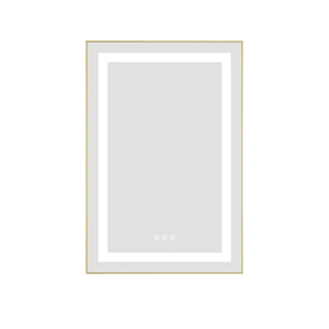 Espejo de Baño LED de Vidrio de 20x32 Pulgadas con Luces, Retroiluminación Frontal, Diseño Moderno, Montado en la Pared, Marco de Aluminio, Antivaho - Product Image 2