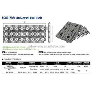 ワナング400ユニバーサル方向球モジュラープラスチックコンベヤベルトPA6/POM素材45000N/<span class=keywords><strong>m</strong></span>耐荷重25.4mmピッチ - Product Image 6