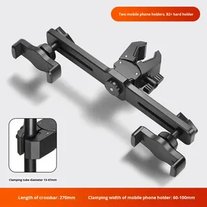 Điện thoại phát trực tiếp đứng ba vị trí kép mạnh mẽ kẹp chân máy Phụ kiện Selfie mở rộng Clip điền ánh sáng - Product Image 3