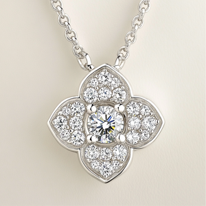 <span class=keywords><strong>Elisa</strong></span> Design esclusivo all'ingrosso collana pendente con fiori di loto bianco giallo oro 925 argento ghiacciato VVS diamante Moissanite - Product Image 1