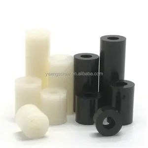 Black White ABS Nylon Non Threaded Standoff Spacer Washer For M3 M4 M5 M6 M8 Screw Bolt