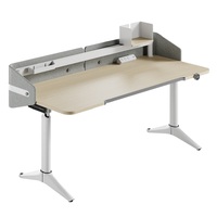 Bureau debout électrique réglable en hauteur, disponible en plusieurs couleurs, avec panneaux d'écran, adapté aux bureaux et aux études.