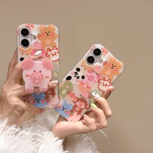 Dễ Thương Phim Hoạt Hình <span class=keywords><strong>Pig</strong></span> Thiết Kế Hai Lớp Mềm TPU Điện Thoại Trường Hợp Tương Thích Với Đối Với iPhone 16 Pro Max Đối Với Apple 15 14/13 - Product Image 5