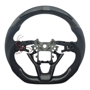 Volante Deportivo de Fibra de Carbono y Cuero Perforado con LED para Honda Civic 10ª Generación - Product Image 1