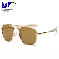 Lunettes de soleil pilote en métal sur mesure OEM, polarisées UV400, taille 55-20-152, pour adultes unisexes, conçues par notre équipe interne