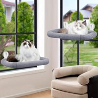 Lit suspendu pour chat, meuble pour animaux de compagnie, lit pour chat à poser au chevet, universel pour les quatre saisons, lit pour chat pour se prélasser au soleil sur la fenêtre, hamac pour chat en peluche chaude en hiver