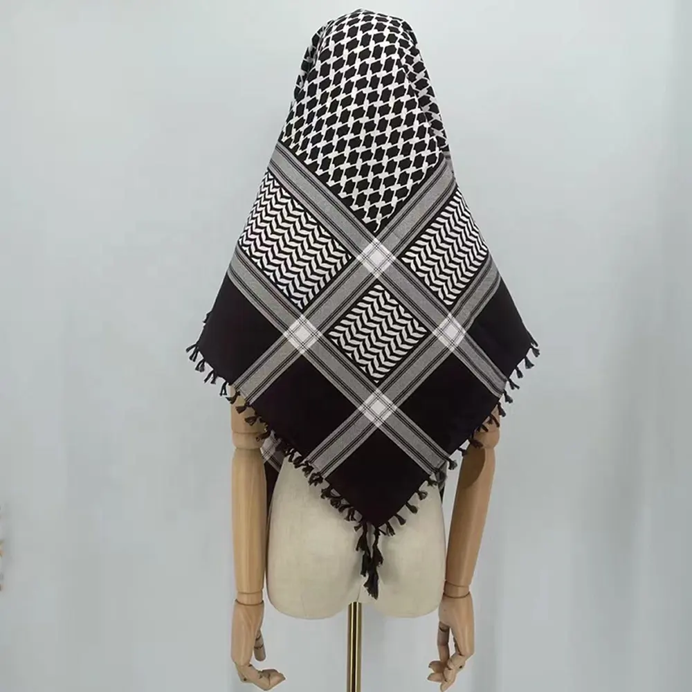 Yemeni suudi arap eşarp erkekler Kuffiyeh başörtüsü, pamuk Filistin Keffiyeh eşarp Shemagh,Filistin şal başörtüsü Filistin Keffiyeh