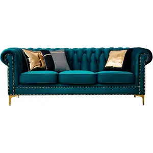 Nuovo Modello di Design Moderno Tessuto Mobili Soggiorno chesterfield Divano Set