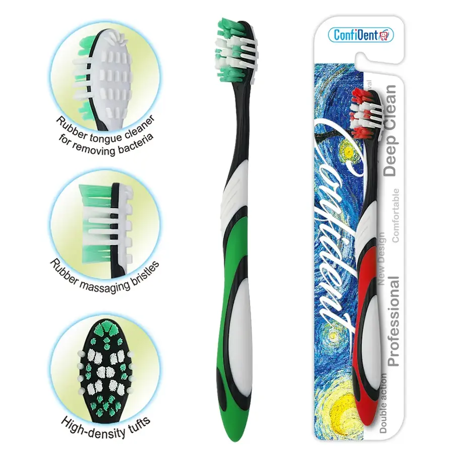 Escova de dentes personalizada, escova de dentes super de borracha massageadora, fina, macia, adulta, cuidados orais, saúde oral
