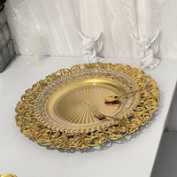 Assiette de Présentation Écologique Peinte à la Bombe, Décoration de Table pour Mariage et Fêtes avec Motif Style Occidental