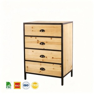 XZ-210004 Mesita de Noche Moderna con Patas de Metal, Diseño Simple y Funcional, Mesitas de Noche para Dormitorio con 4 Cajones - Product Image 6