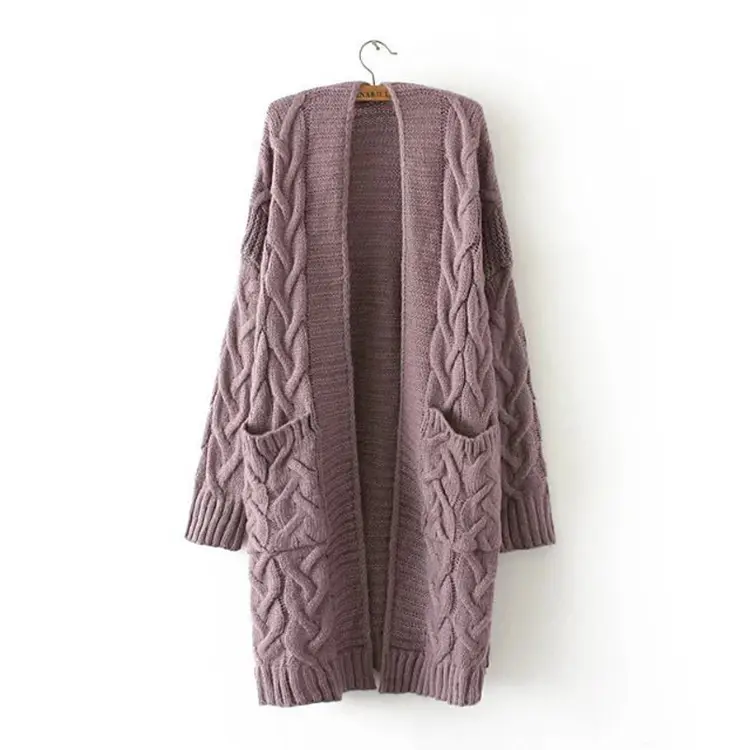 The new loose contracted V - neck knitting twist is versatile fashion cardigan long sweater coat