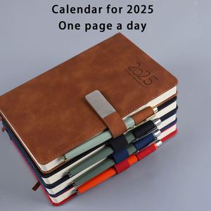 Agenda 2025 al por Mayor, Tapa Dura de Cuero PU A5, Personalizable con Logotipo, Organizador Diario, Semanal y Mensual, 80 Hojas, Cuaderno de Notas Escolar - Product Image 4