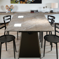 Meubles de salle à manger modernes et luxueux sur mesure, pieds en métal, verre trempé, céramique, pliable, utilisation hôtelière, design multifonctionnel