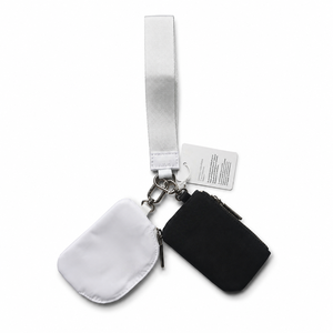 Nouveau design – Pochette en cuir double compartiment avec dragonne, porte-monnaie double, fermeture éclair métallique dorée, porte-clés – Expédition depuis les États-Unis - Product Image 6