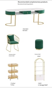 Ensemble table et chaise à <span class=keywords><strong>ongles</strong></span> en métal moderne et simple pour salon de manucure professionnel avec un design nordique contemporain et luxueux - Product Image 6