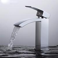 Robinet de bassin à cascade monotrou moderne avec bec de 6 pouces pour sous-titres de vanités