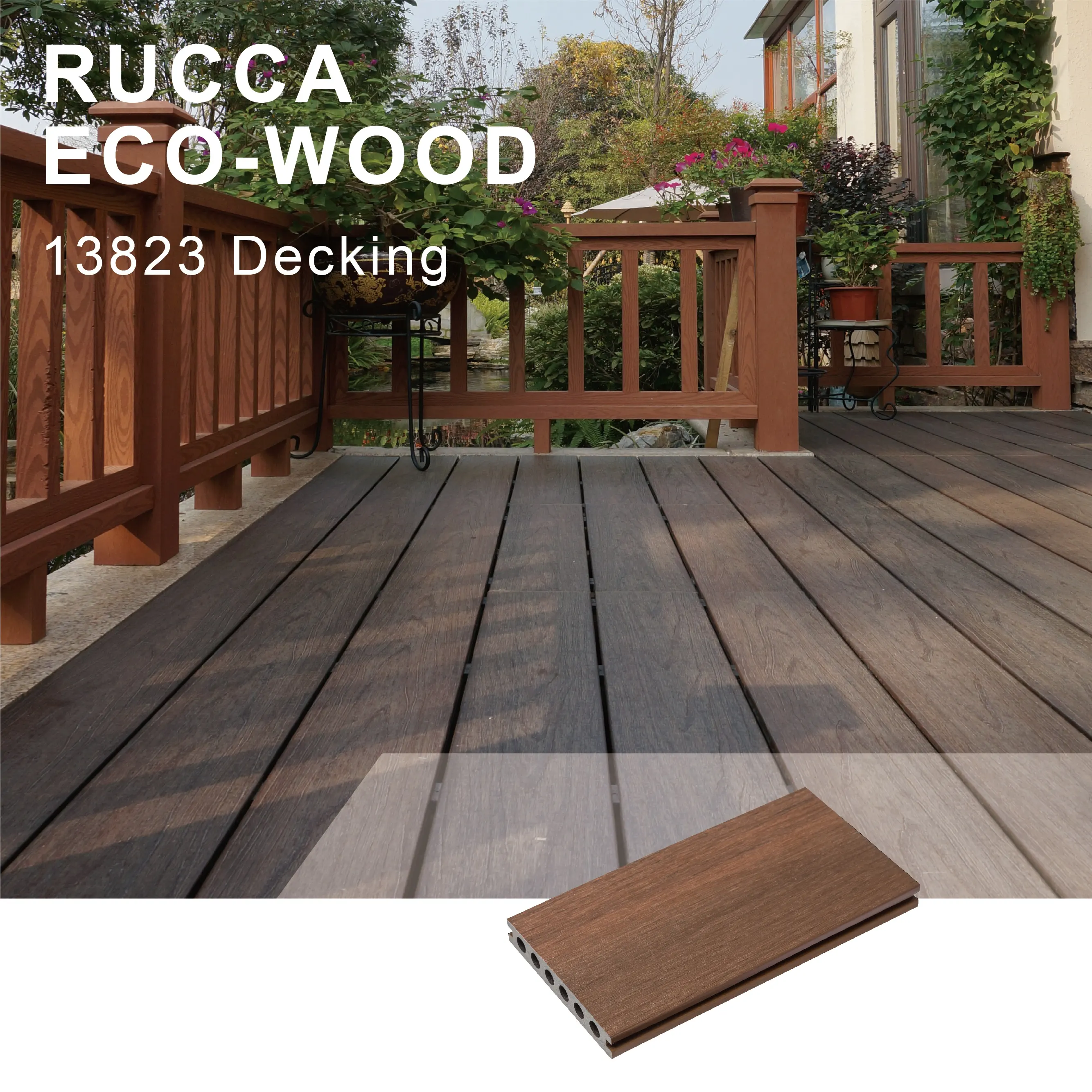 Popüler Modern tasarım gizlemek çerçeve döşeme bahçe ahşap Wpc Decking