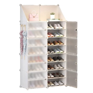 Shoe rack storage cabinet with door  keychain  extendable standing rack  storage 32-64 Pair of shoes  boots  slippers