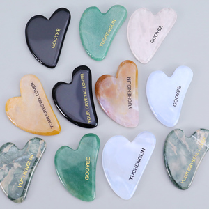 Tablero de masaje de raspado facial Gua Sha artesanal de cristal Natural al por mayor, energía curativa, masaje facial de piedras preciosas coloridas - Product Image 5