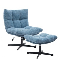 Fauteuil pivotant avec ottoman, design traditionnel en forme de L, surdimensionné, pour salon, fauteuil de lecture confortable à 360 degrés