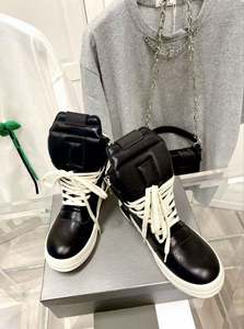 Chaussures de créateur RO Triangle à semelle épaisse pour couple, en cuir véritable, rehaussantes, décontractées, respirantes et imperméables - Product Image 3