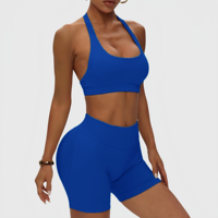 Ensemble de vêtements de sport pour femmes YIAN 0301+0307, soutien-gorge halter et shorts, ensembles de yoga, ensembles de fitness, vêtements de sport, vêtements de yoga sans couture